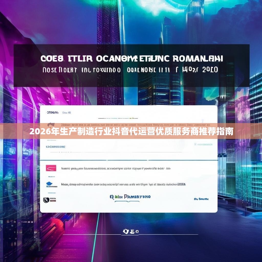 2026年生产制造行业抖音代运营优质服务商推荐指南
